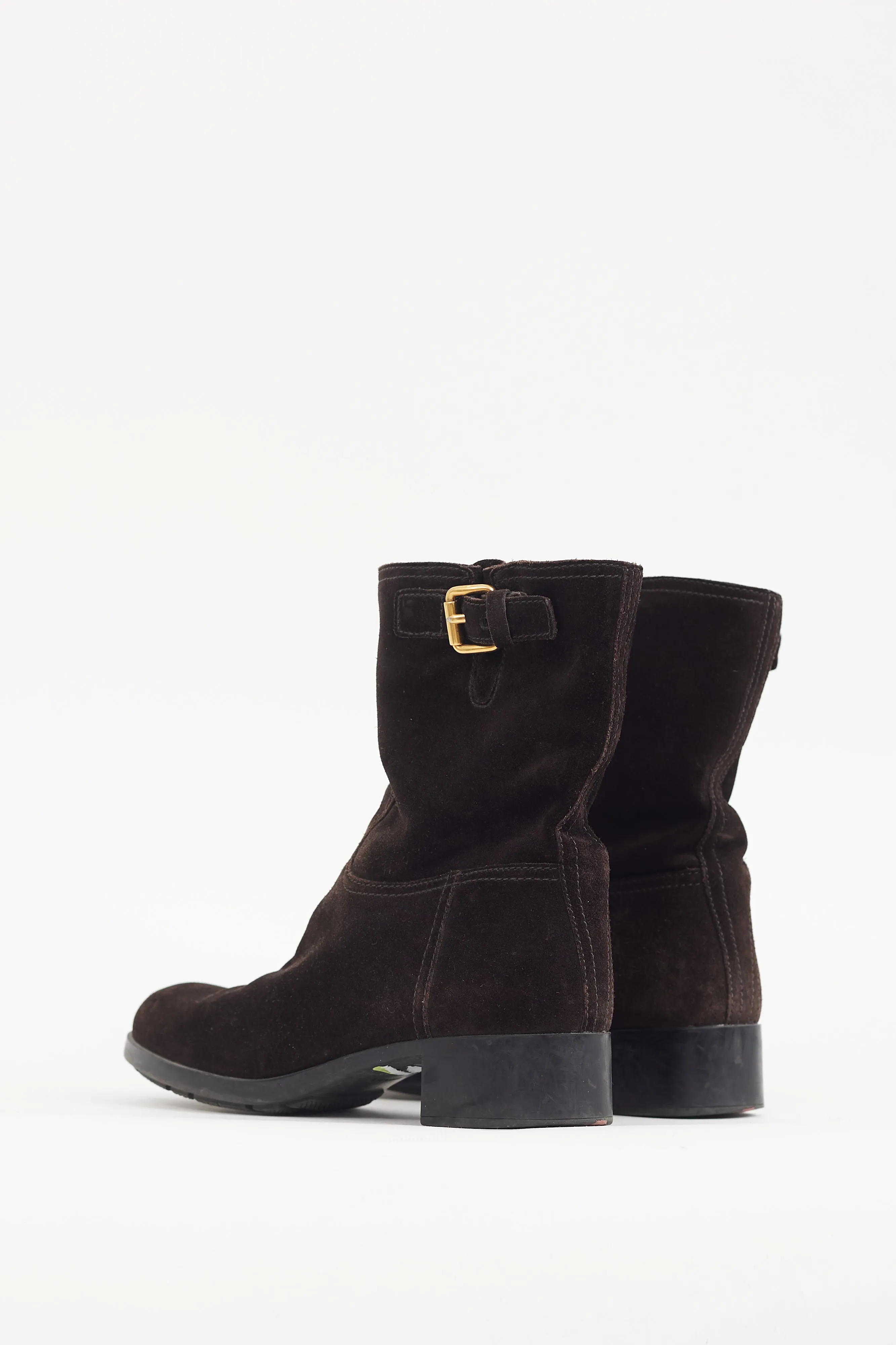 Brown Suede Biker Boot